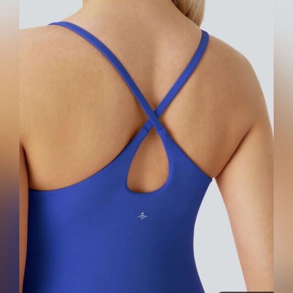 Halara SoftlyZero Plush Backless Lotus Blue Active Dress - Picture 5 of 10